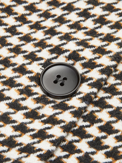 Women's Belted Houndstooth Tailored Blazer
