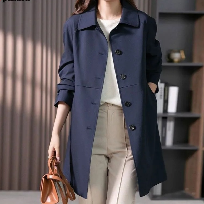 Women's Button-Up Short Trench Coat