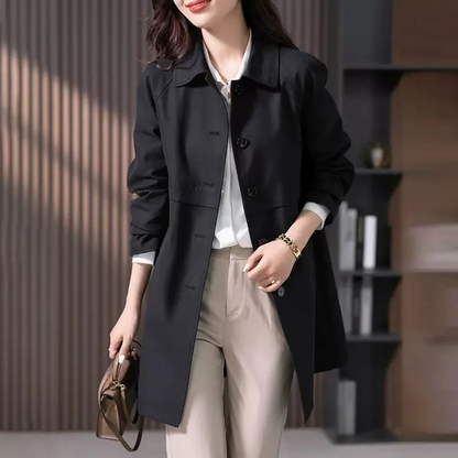 Women's Button-Up Short Trench Coat