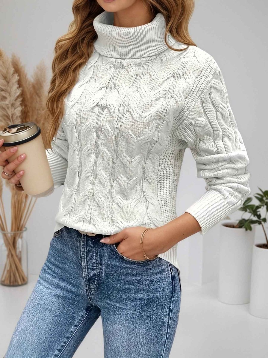 Women's Cable Knit Turtleneck Sweater