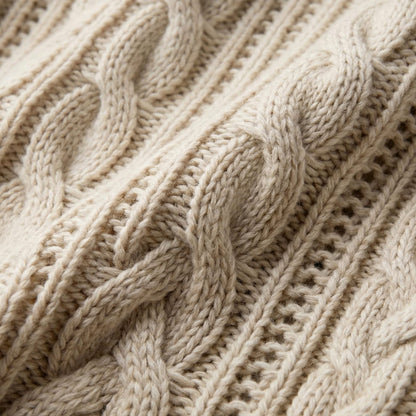 Women's Cable-Knit Turtleneck Wool Knitwear Jumper