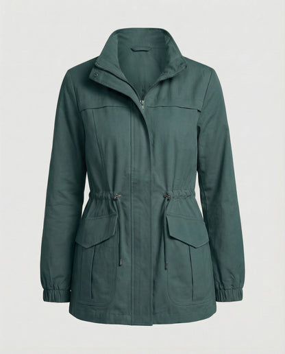 Women's Casual Utility Jacket With Drawstring Waist
