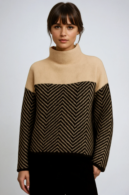 Women's Chevron Turtleneck Sweater