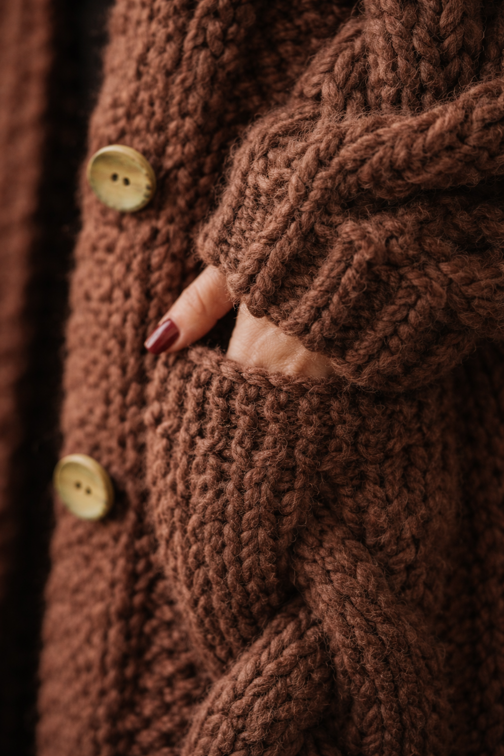 Women's Chunky Cable-Knit Hooded Long Cardigan