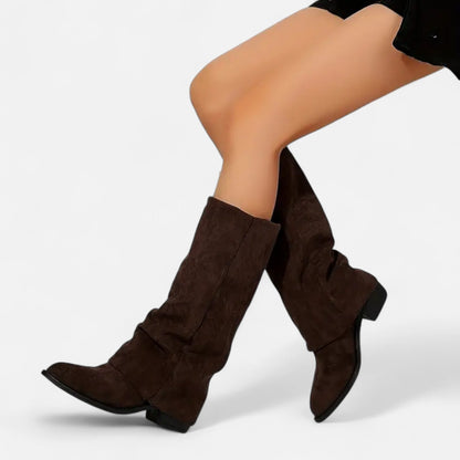 Women's Chunky Heel Knee High Boots Elegant Long Fashion Boots