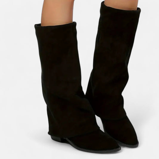 Women's Chunky Heel Knee High Boots Elegant Long Fashion Boots