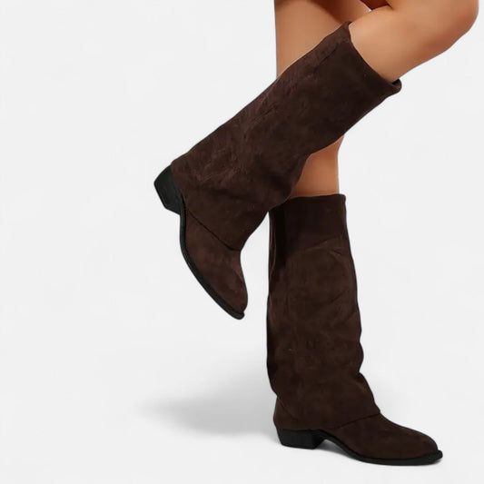 Women's Chunky Heel Knee High Boots Elegant Long Fashion Boots