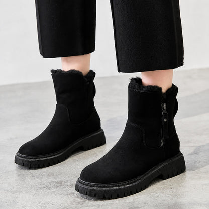 Women's Chunky Platform Ankle Boots with Warm Winter Lining