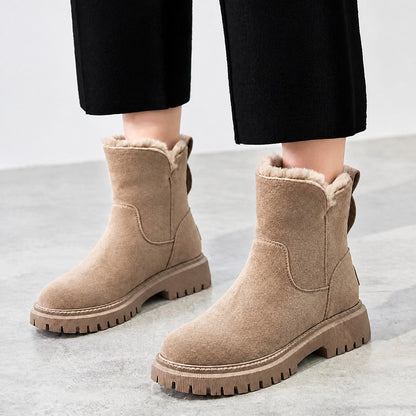 Women's Chunky Platform Ankle Boots with Warm Winter Lining