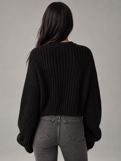 Women's Chunky Ribbed Mock-Neck Sweater