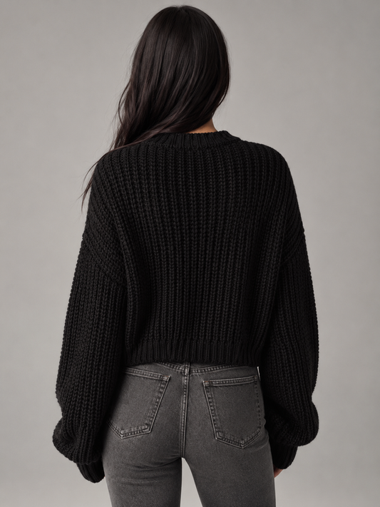 Women's Chunky Ribbed Mock-Neck Sweater