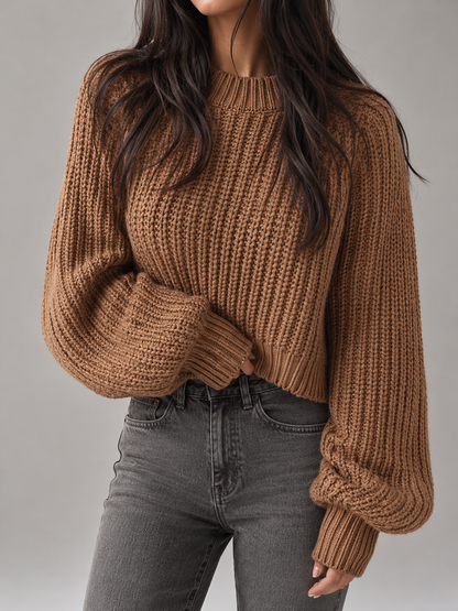 Women's Chunky Ribbed Mock-Neck Sweater