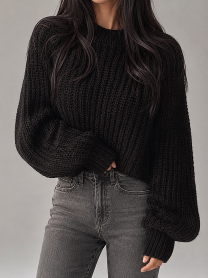 Women's Chunky Ribbed Mock-Neck Sweater