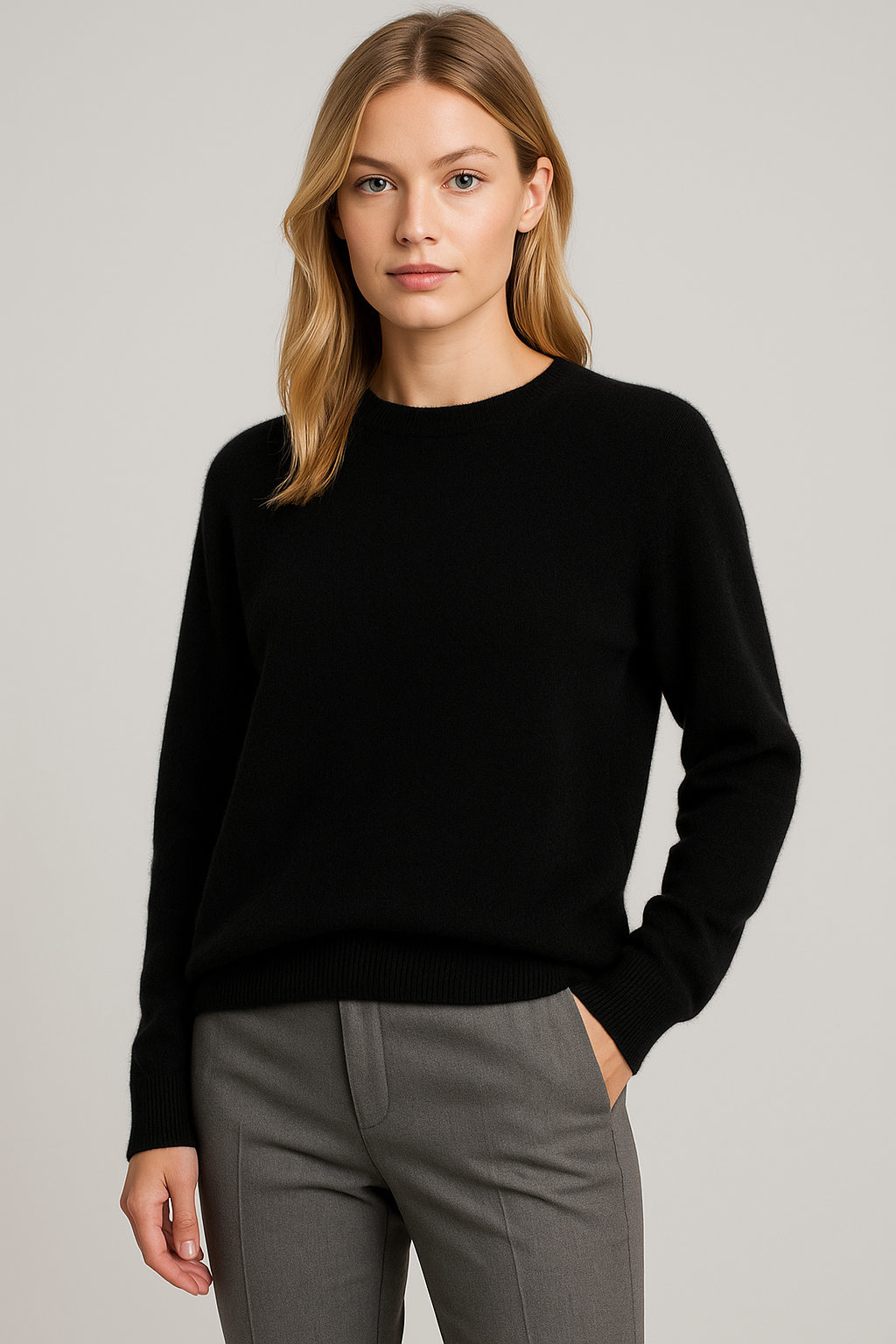 Women's Classic Crewneck Luxury Knit Sweater