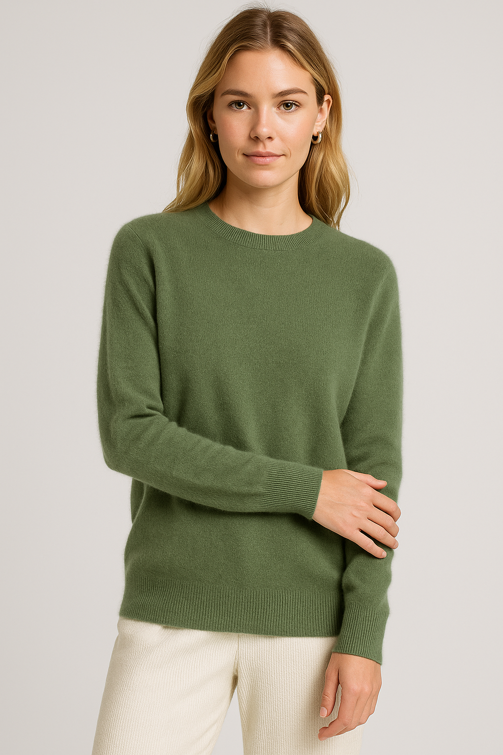 Women's Classic Crewneck Luxury Knit Sweater