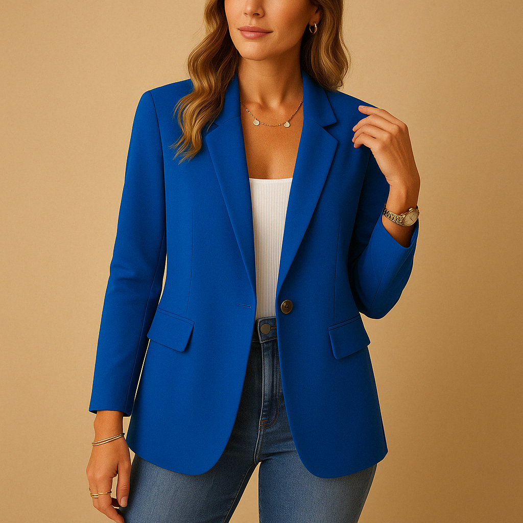 Women's Classic Fitted Blazer With Single Button