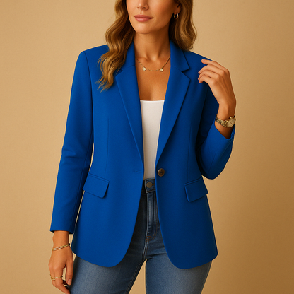 Women's Classic Fitted Blazer With Single Button