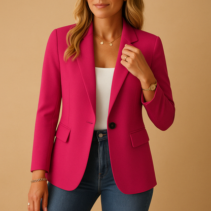 Women's Classic Fitted Blazer With Single Button