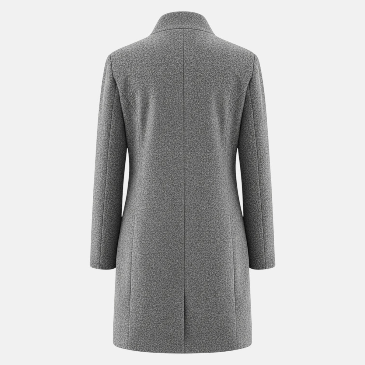 Women's Coat with Stand-Up Collar and Pockets