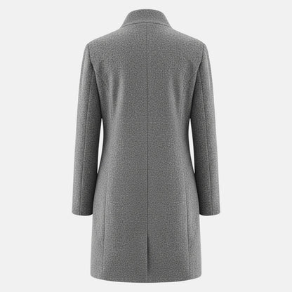 Women's Coat with Stand-Up Collar and Pockets