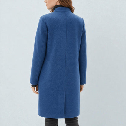 Women's Coat with Stand-Up Collar and Pockets