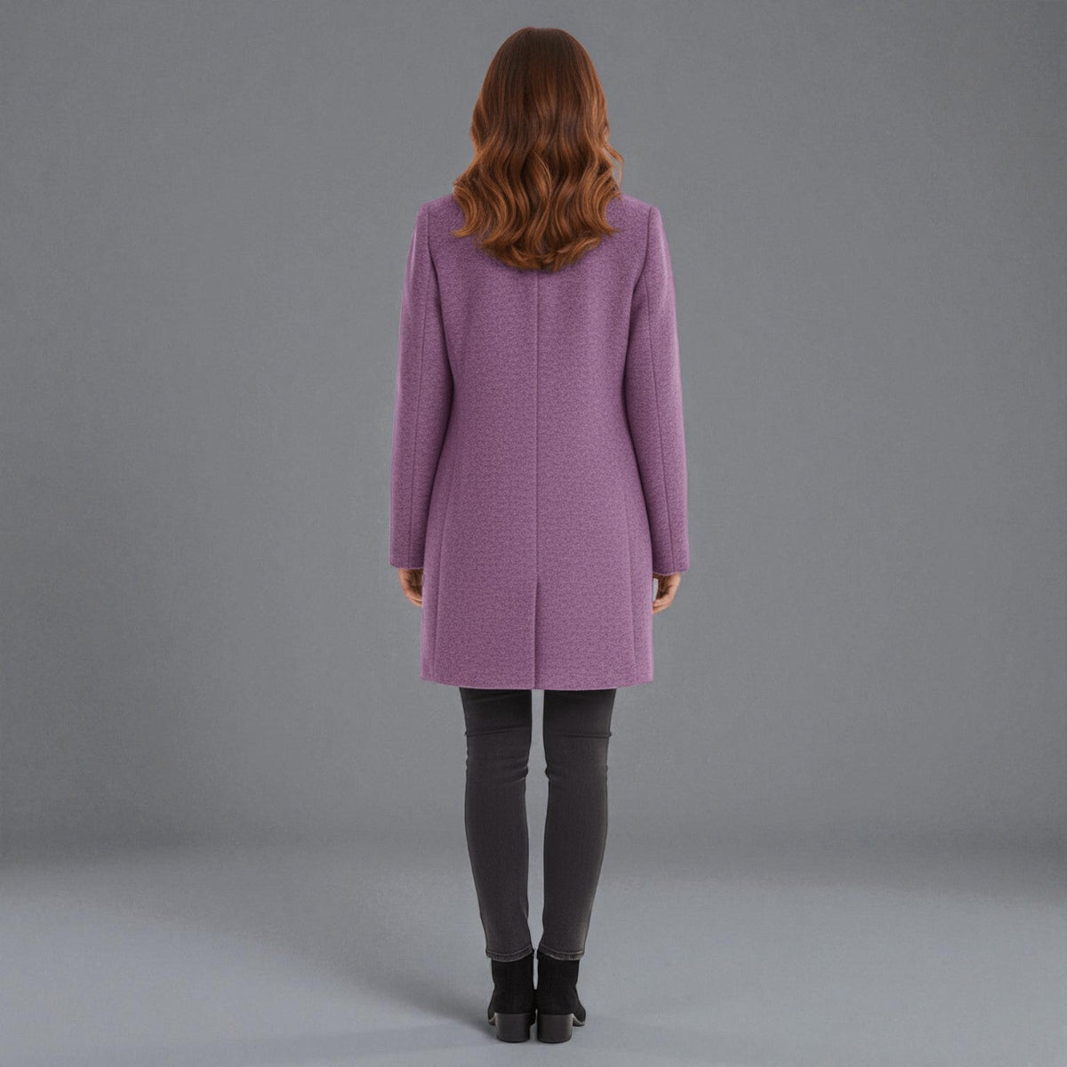 Women's Coat with Stand-Up Collar and Pockets