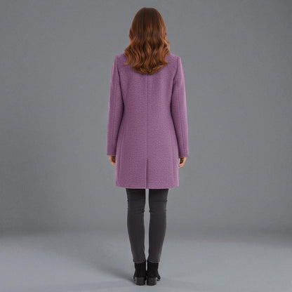 Women's Coat with Stand-Up Collar and Pockets