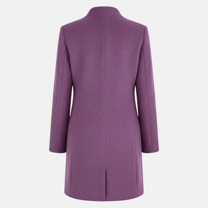 Women's Coat with Stand-Up Collar and Pockets