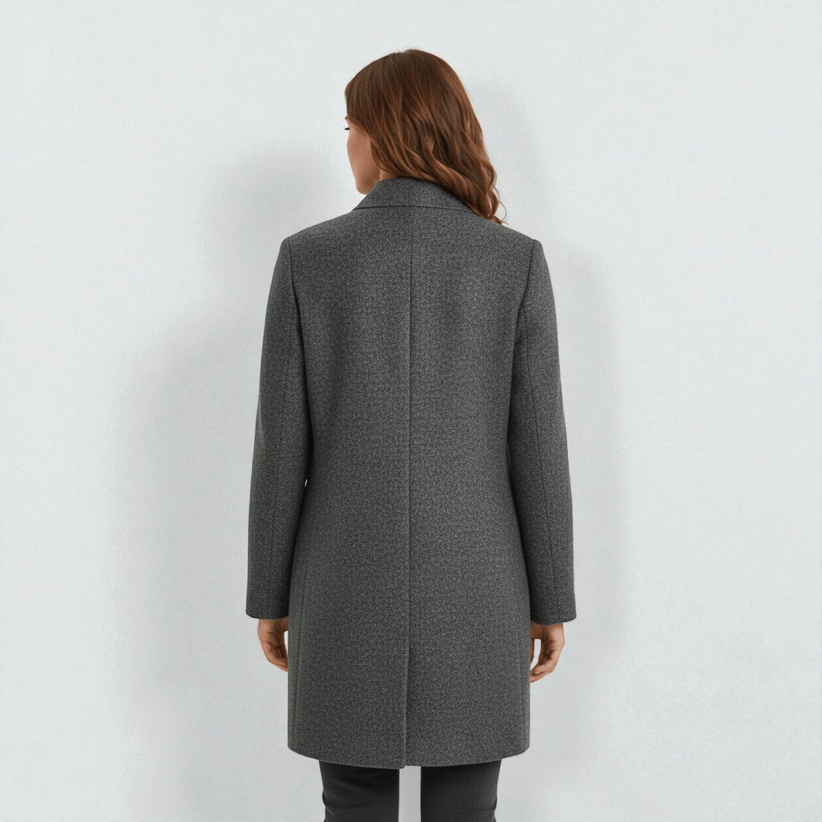 Women's Coat with Stand-Up Collar and Pockets
