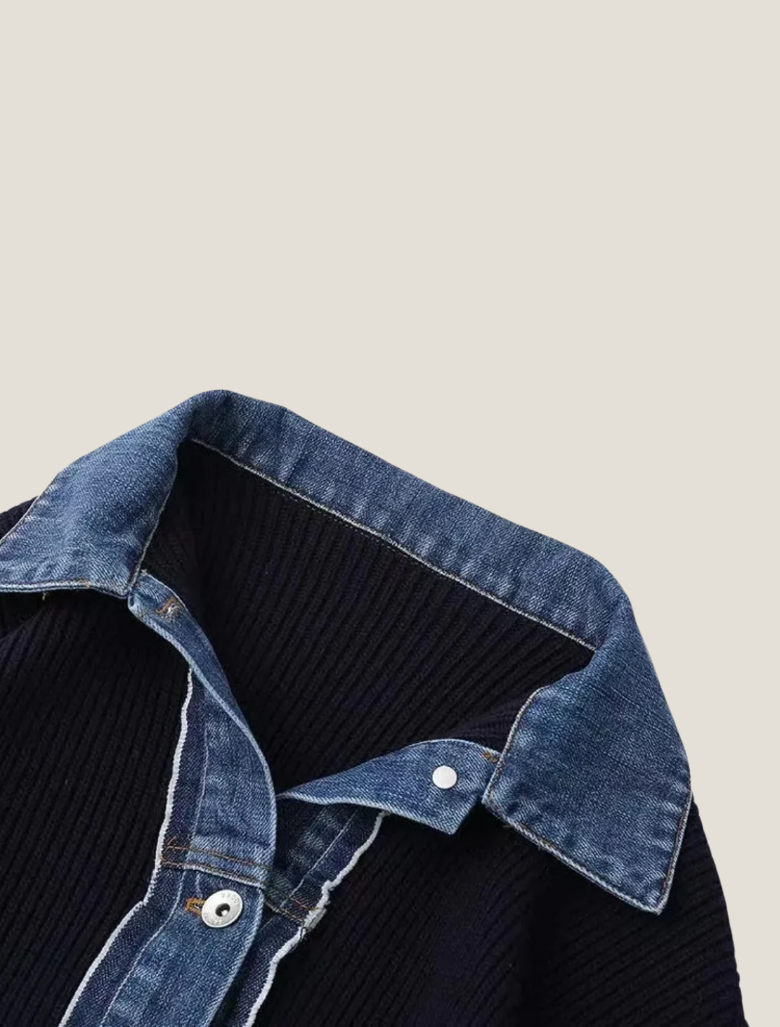 Women's Collared Contrast Knit Cardigan