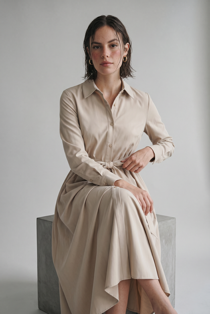 Women's Cotton Twill Shirt Dress