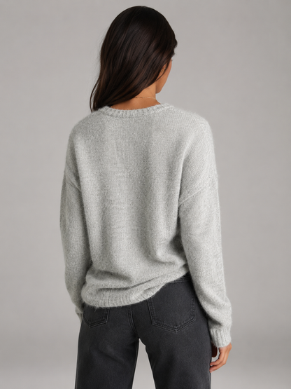 Women's Crewneck Button-Front Knit Cardigan