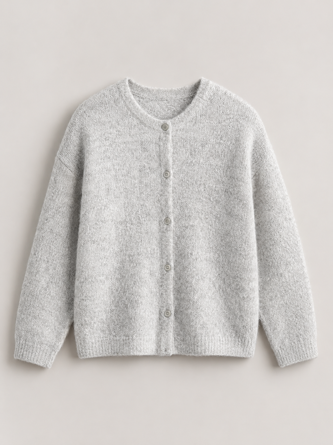 Women's Crewneck Button-Front Knit Cardigan