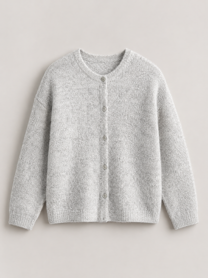 Women's Crewneck Button-Front Knit Cardigan