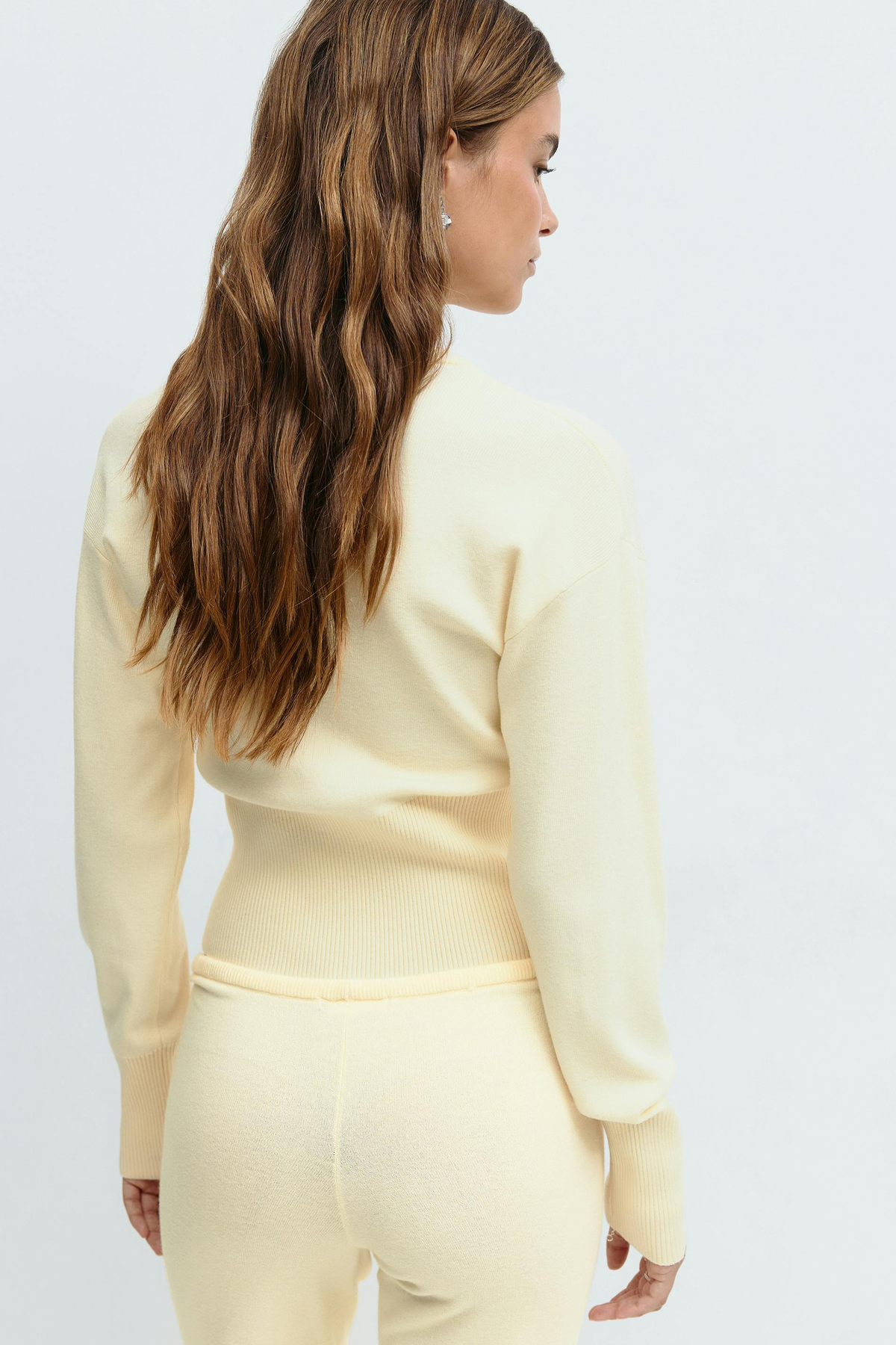 Women's Cropped Knit Top and Trouser Set
