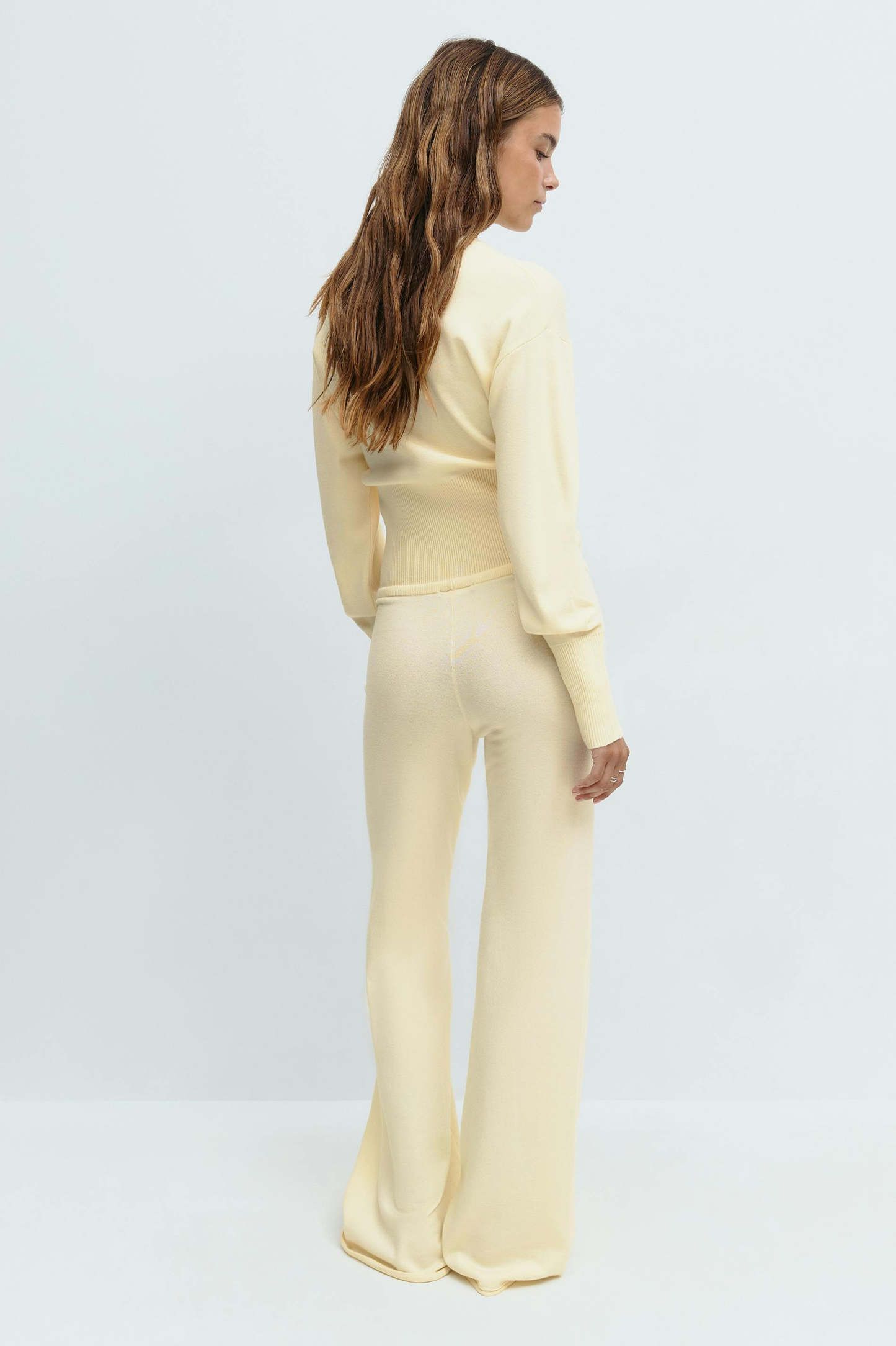 Women's Cropped Knit Top and Trouser Set