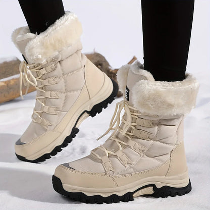 Women's Cushioned Faux Fur Snow Boots for Winter