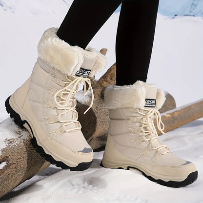 Women's Cushioned Faux Fur Snow Boots for Winter