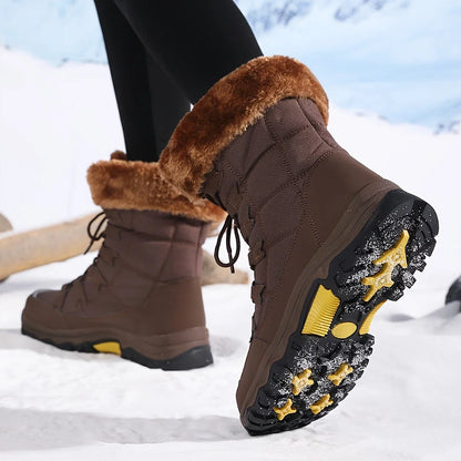 Women's Cushioned Faux Fur Snow Boots for Winter