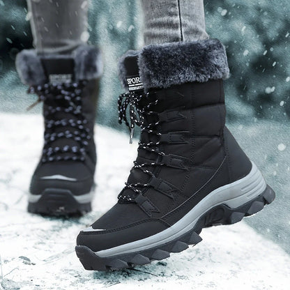 Women's Cushioned Faux Fur Snow Boots for Winter
