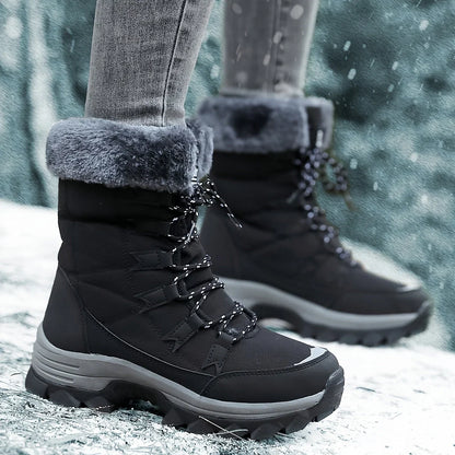 Women's Cushioned Faux Fur Snow Boots for Winter