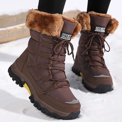 Women's Cushioned Faux Fur Snow Boots for Winter