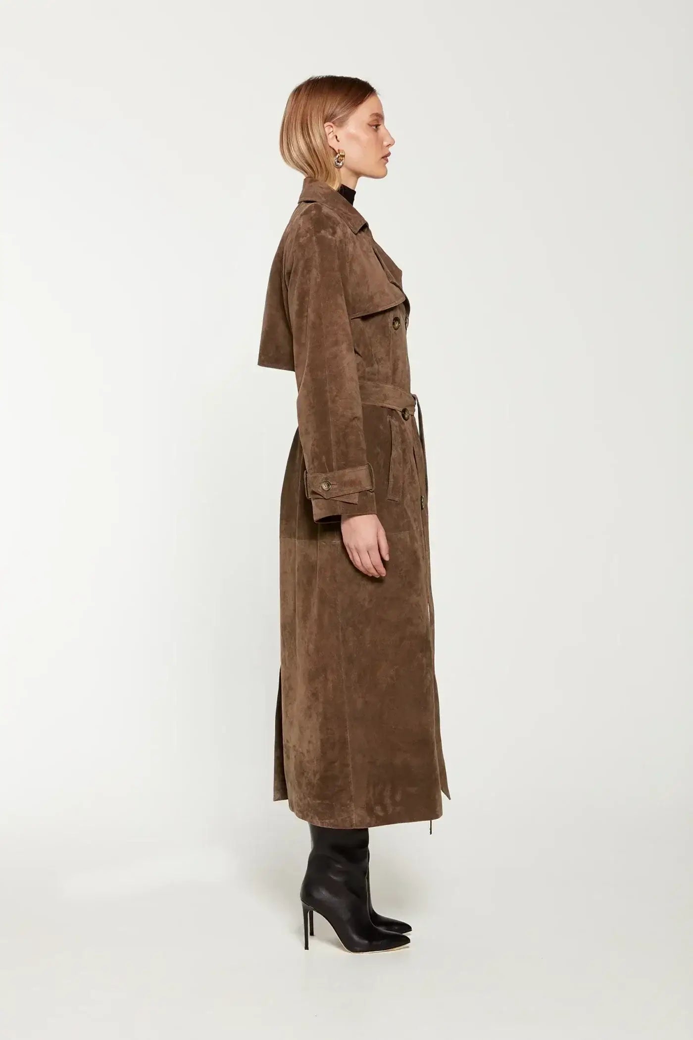 Women's Double Breasted Belted Trench Coat