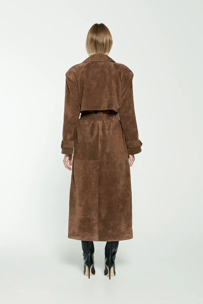 Women's Double Breasted Belted Trench Coat