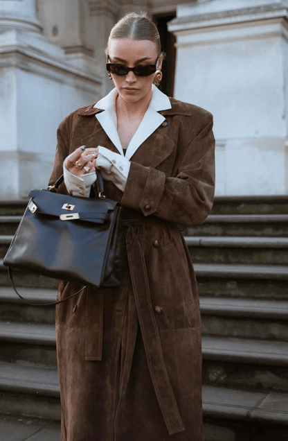 Women's Double Breasted Belted Trench Coat