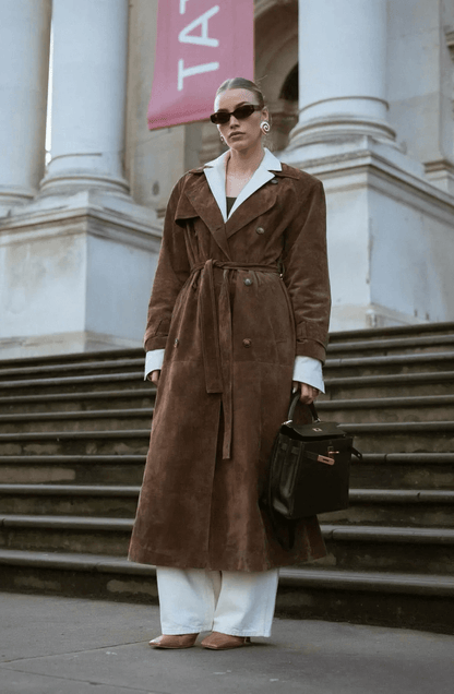 Women's Double Breasted Belted Trench Coat