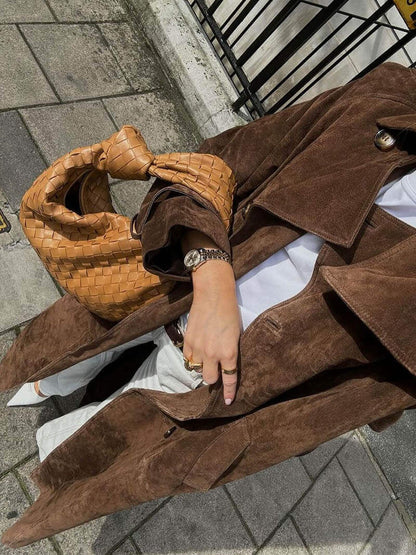 Women's Double Breasted Belted Trench Coat