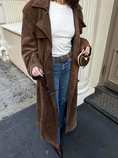 Women's Double Breasted Belted Trench Coat
