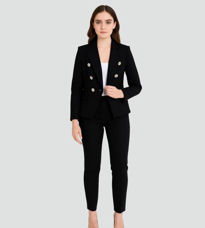 Women's Double Breasted Blazer And Trouser Suit