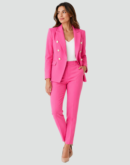 Women's Double Breasted Blazer And Trouser Suit